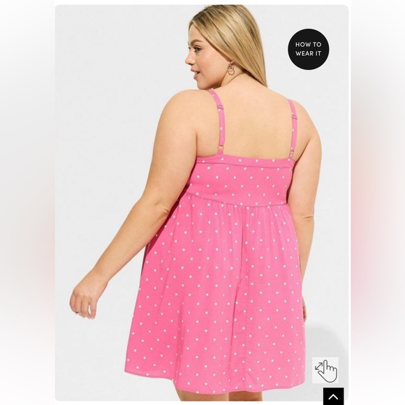 962. Large  - TORRID - Pink Mini Challis Sleeveless Sundress NEW - Picture 4 of 4